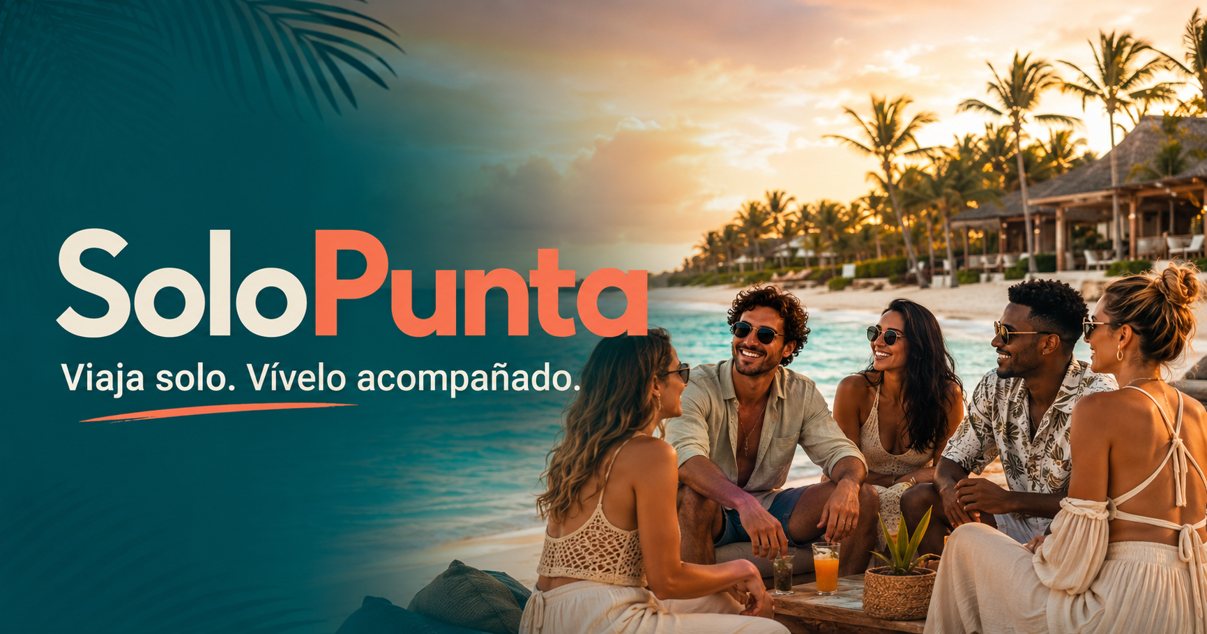 Viajeros compartiendo en una playa de Punta Cana